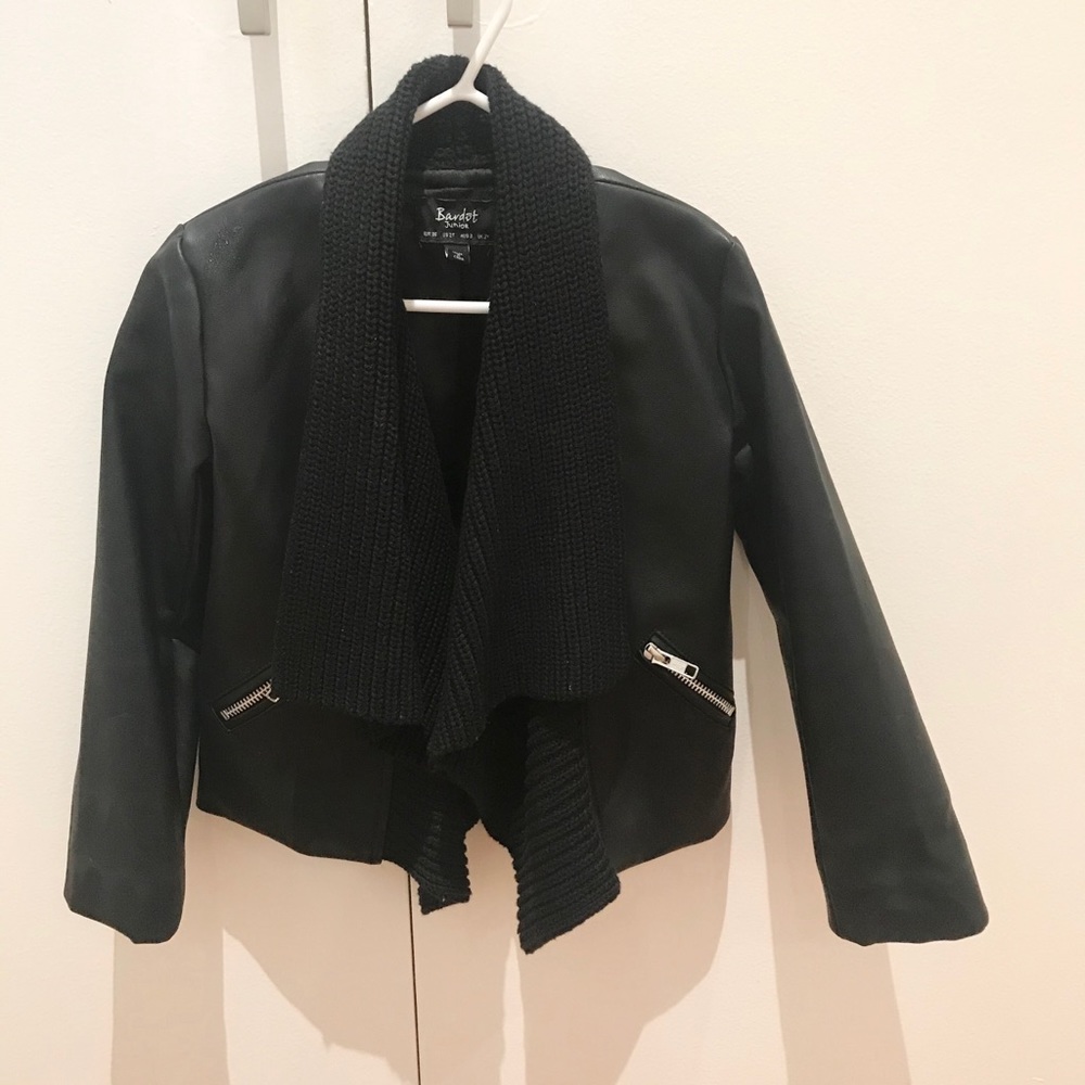 Bardot Junior faux leather waterfall jacket - 2T